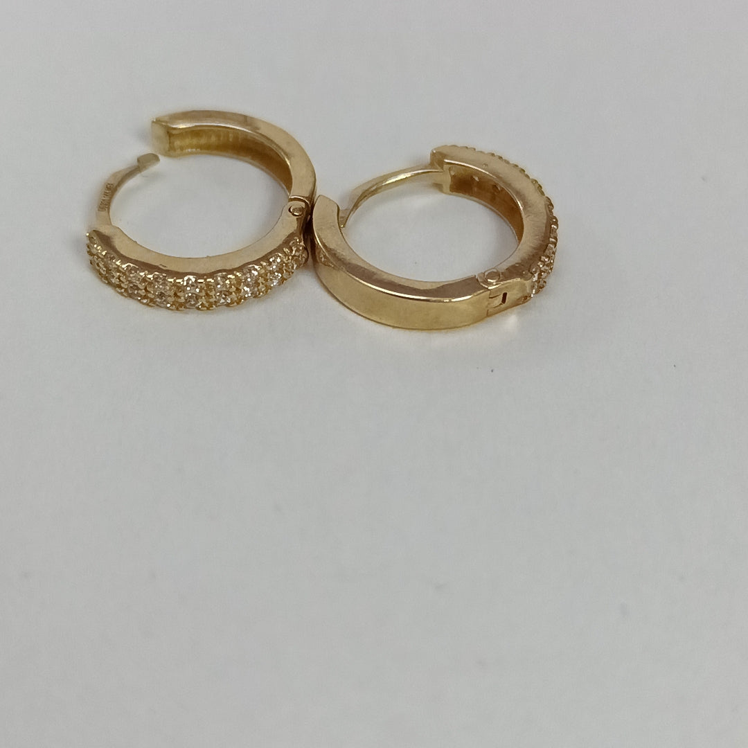 ARETES HUGGIES C CIRCONIA 14K 1.7 GR (NUEVO)