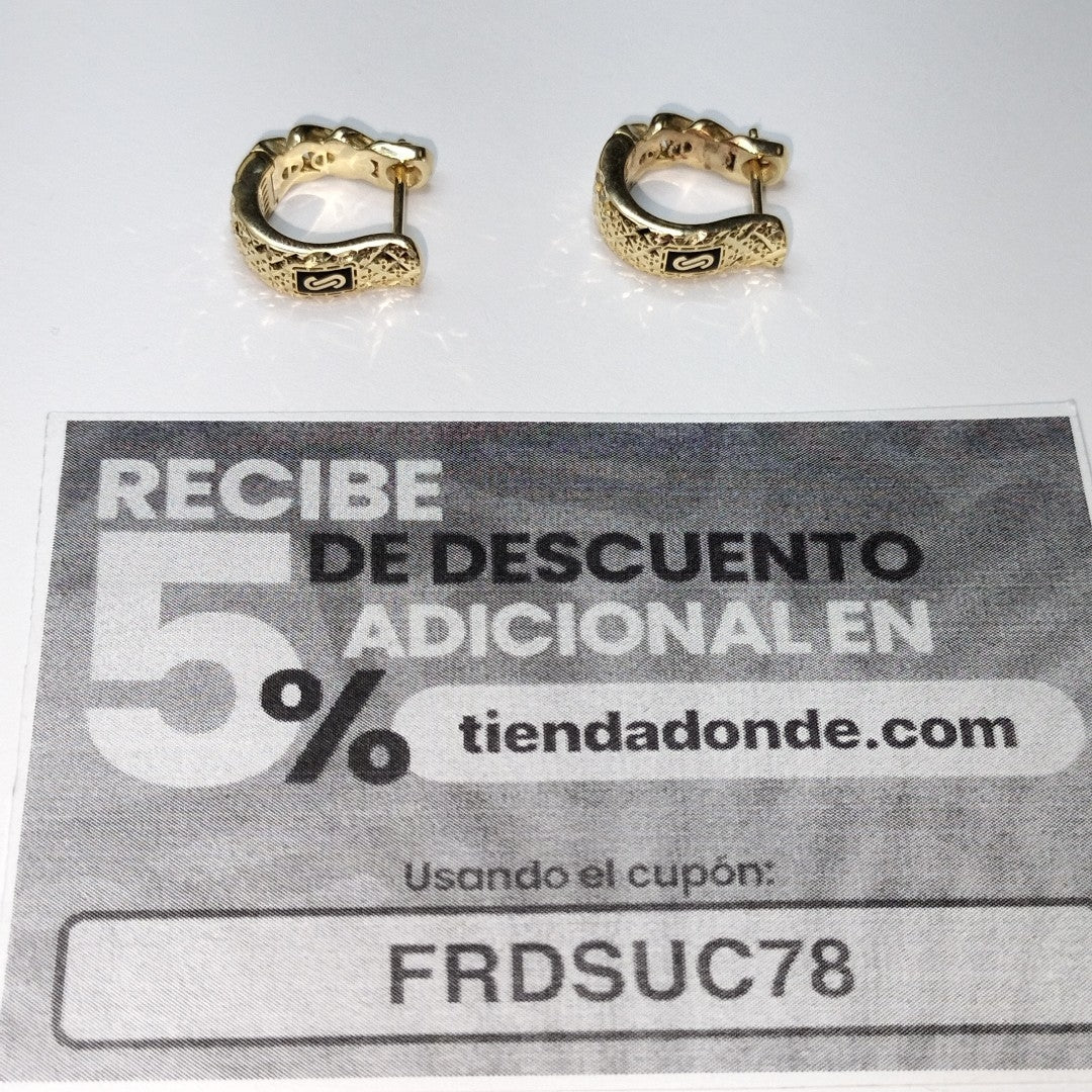 ARETES PAR ORO 14 K 3.5 GRMS (SEMINUEVO)