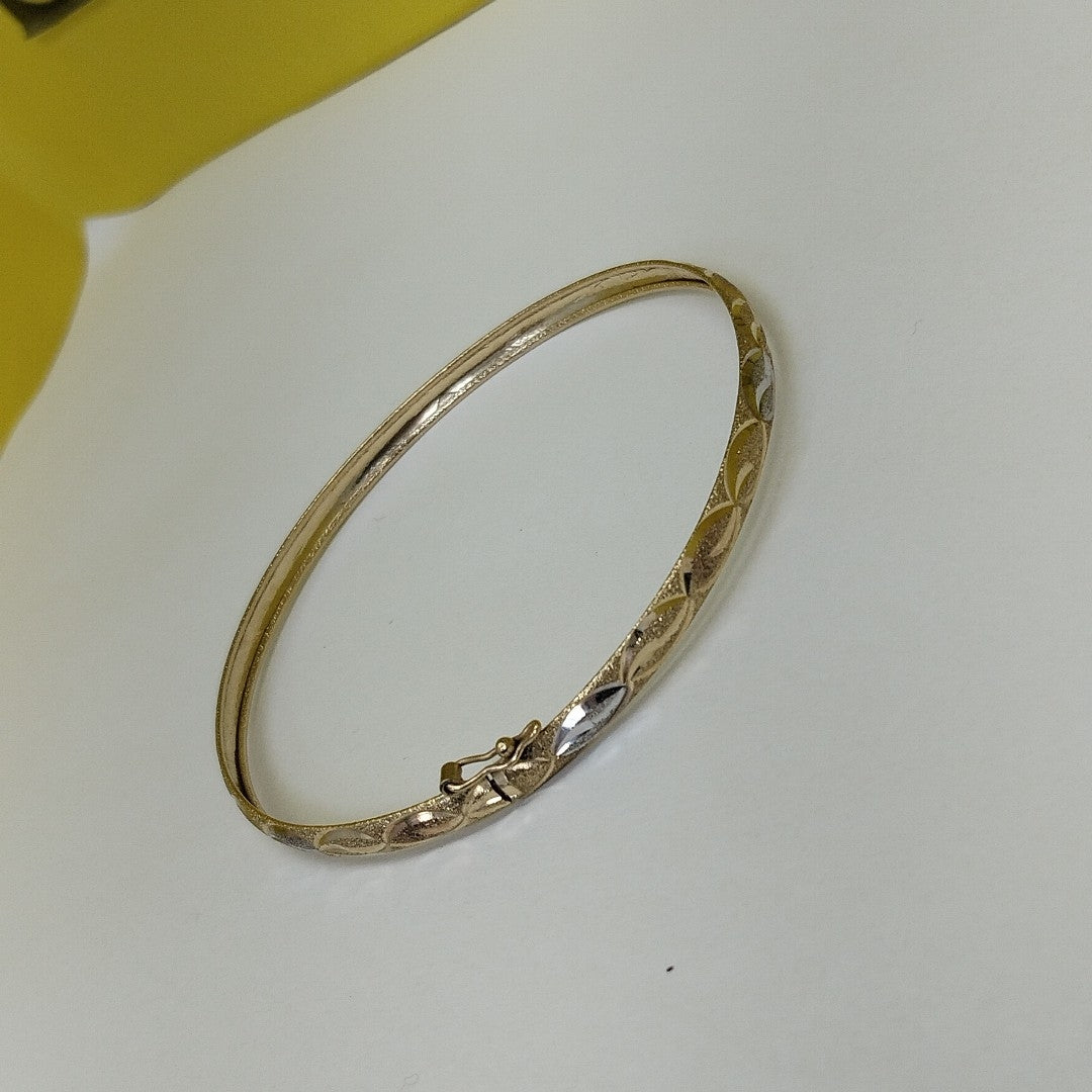 PULSERA RIGIDA ORO COMBINADO,RODIADO 14 K 4,30 GRMS (SEMINUEVO)