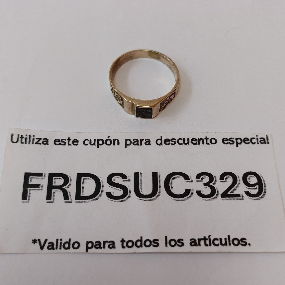 ANILLO DE GRADUACIÓN ORO 8 K 3.4 GRMS (SEMINUEVO)