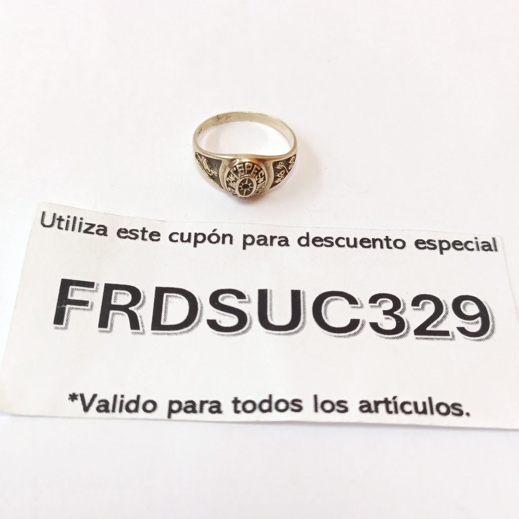 ANILLO DE GRADUACIÓN ORO 10 K 2.4 GRMS (SEMINUEVO)