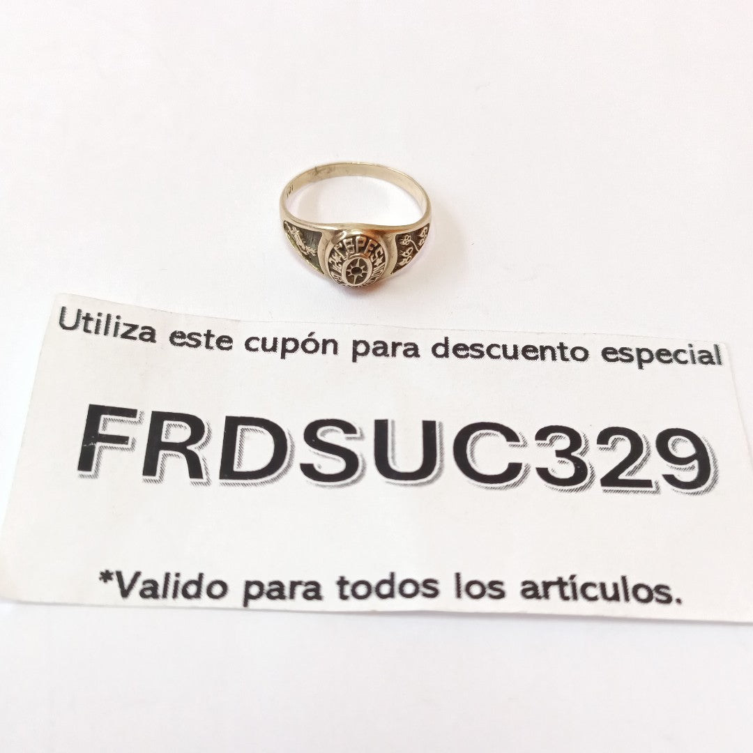 ANILLO DE GRADUACIÓN ORO 10 K 2.4 GRMS (SEMINUEVO)