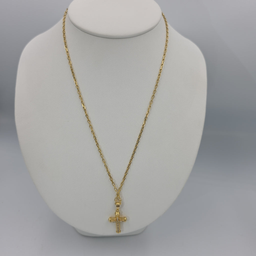 CADENA, CRUZ ORO 14 K 9.6 GRMS (SEMINUEVO)