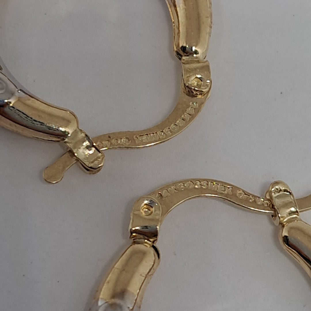ARETES ARRACADAS COMBINADAS CON INFINITO 14K 2.3 GR (NUEVO)