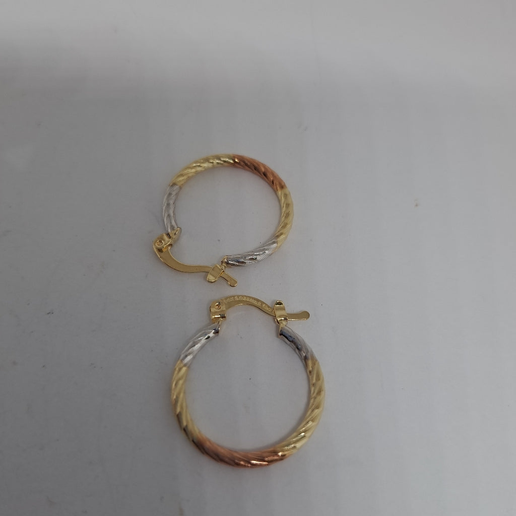 ARETES TEJIDO ARRACADAS TZL COMBINADAS 14K 1.8 GR (NUEVO)