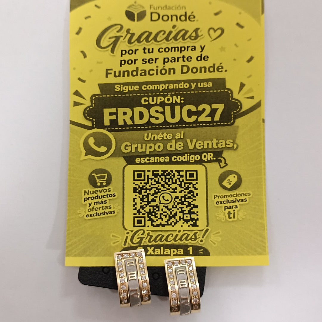 ARETES PAR ORO 14 K 9.2 GRMS (SEMINUEVO)