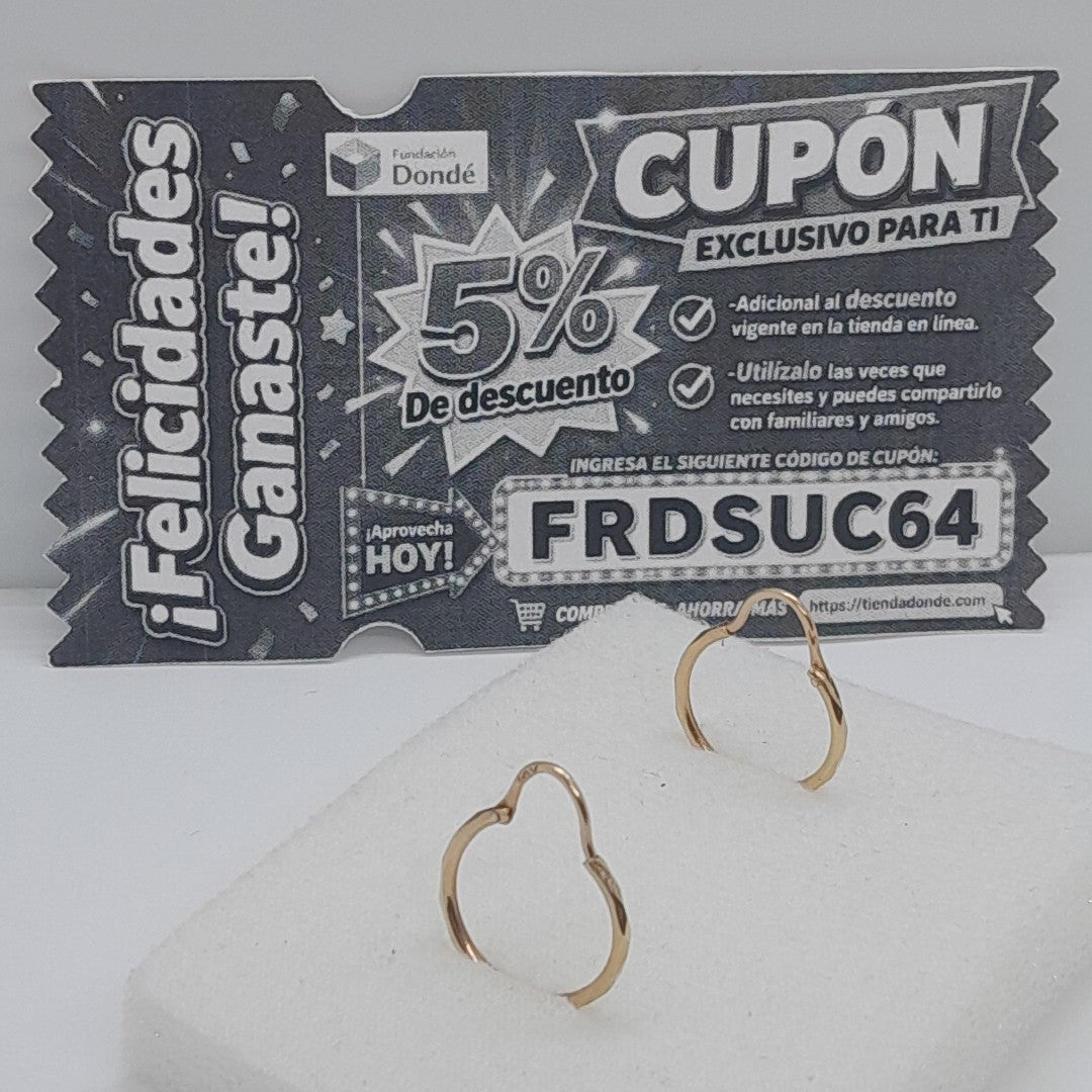 ARRACADAS PAR ORO 14 K 1.2 GRMS (SEMINUEVO)