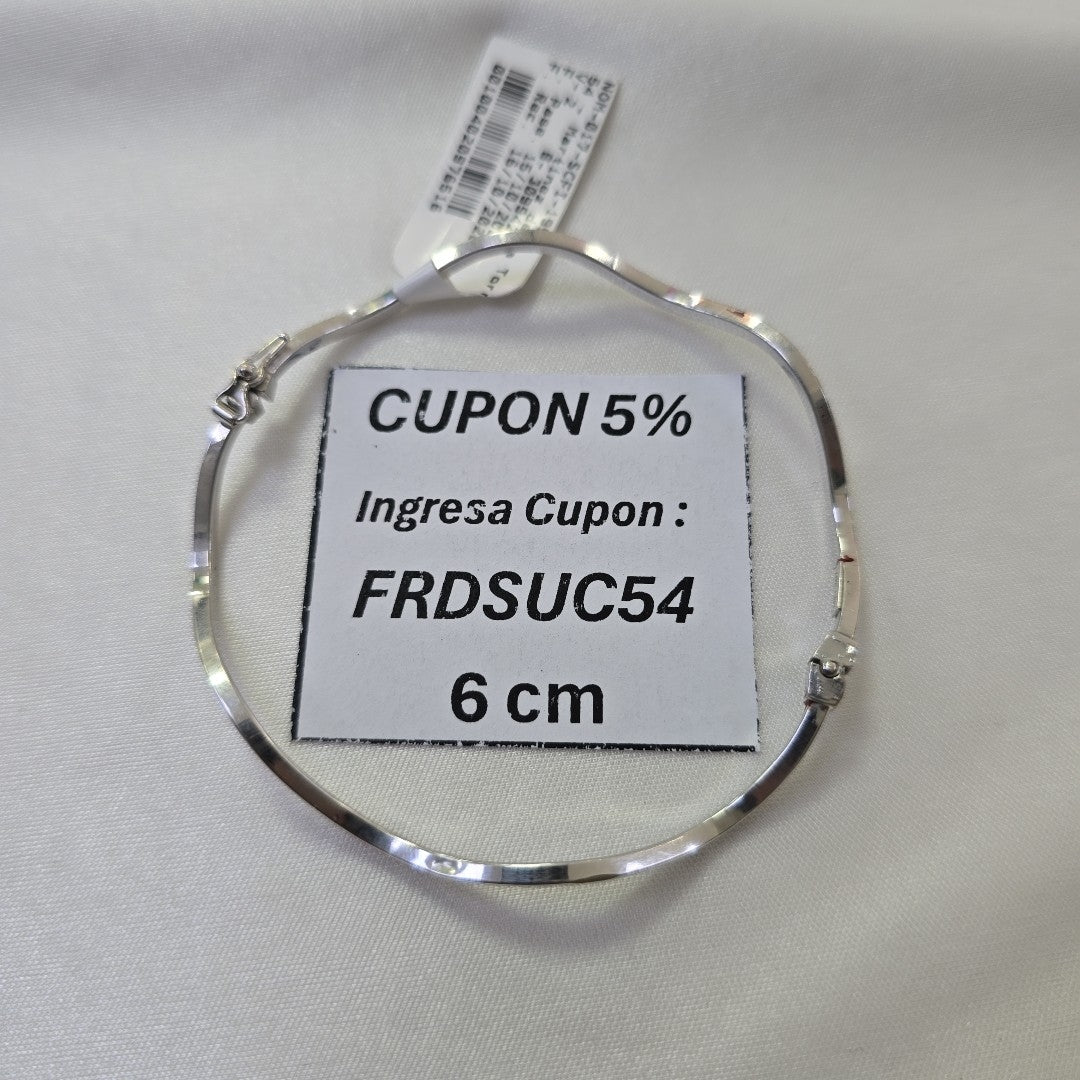 PULSERA RIGIDA ORO BLANCO 14 K 3.2 GRMS (SEMINUEVO)