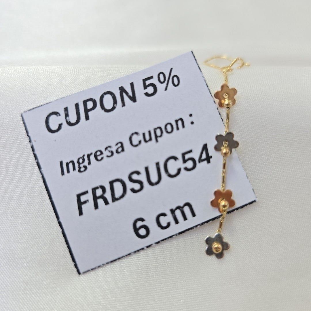 ARETES PAR ORO COMBINADO 14 K 1,40 GRMS (SEMINUEVO)