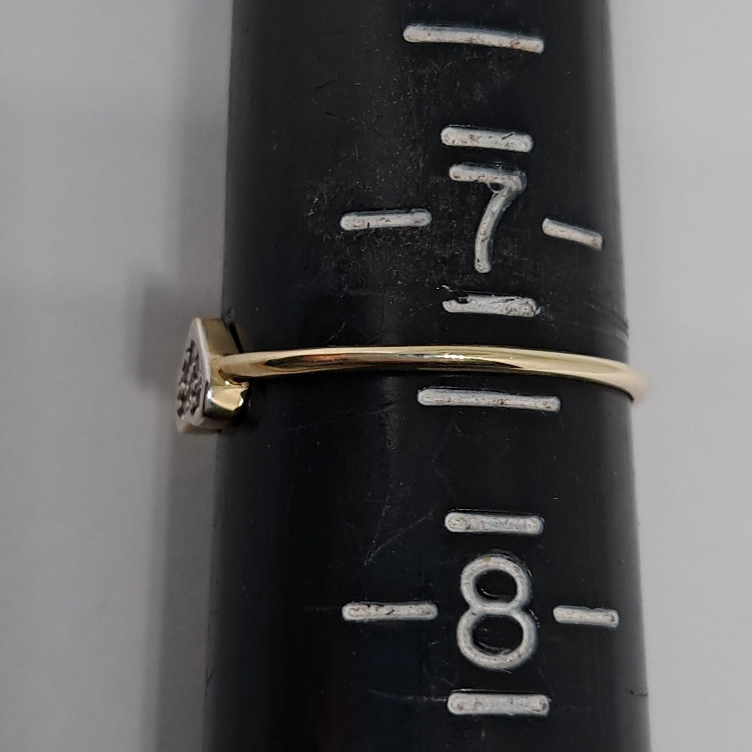 ANILLO ANILLITO CORAZON C CIRCONIA 14K 7 TALLA 0.9 GR (NUEVO)