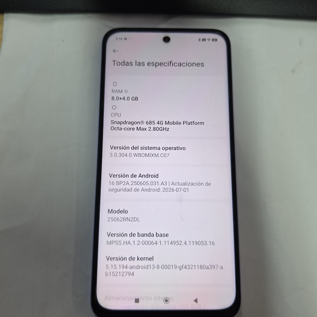 CELULAR XIAOMI REDMI 15 25062RN2DL (2025) 256 GB 8 GB RAM (SEMINUEVO)