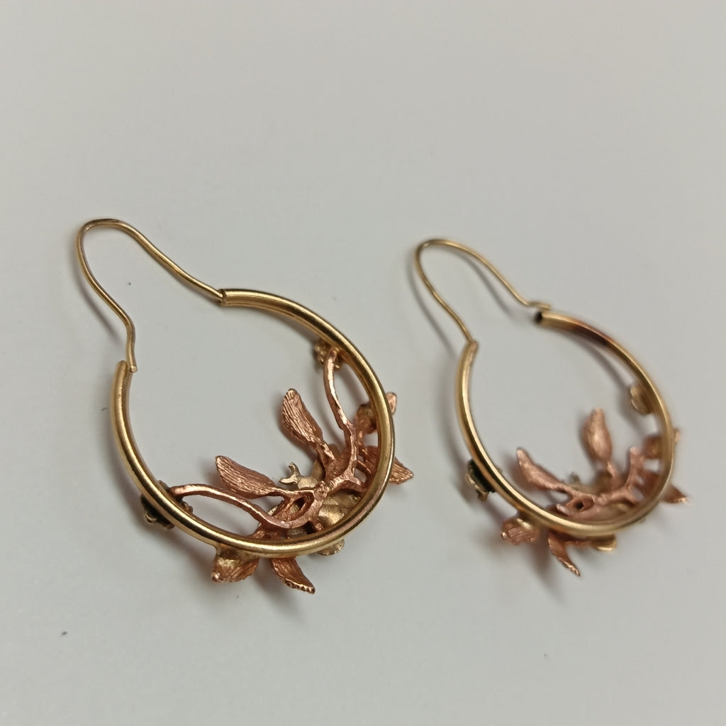 ARRACADAS PAR ORO COMBINADO 14 K 4,80 GRMS (SEMINUEVO)