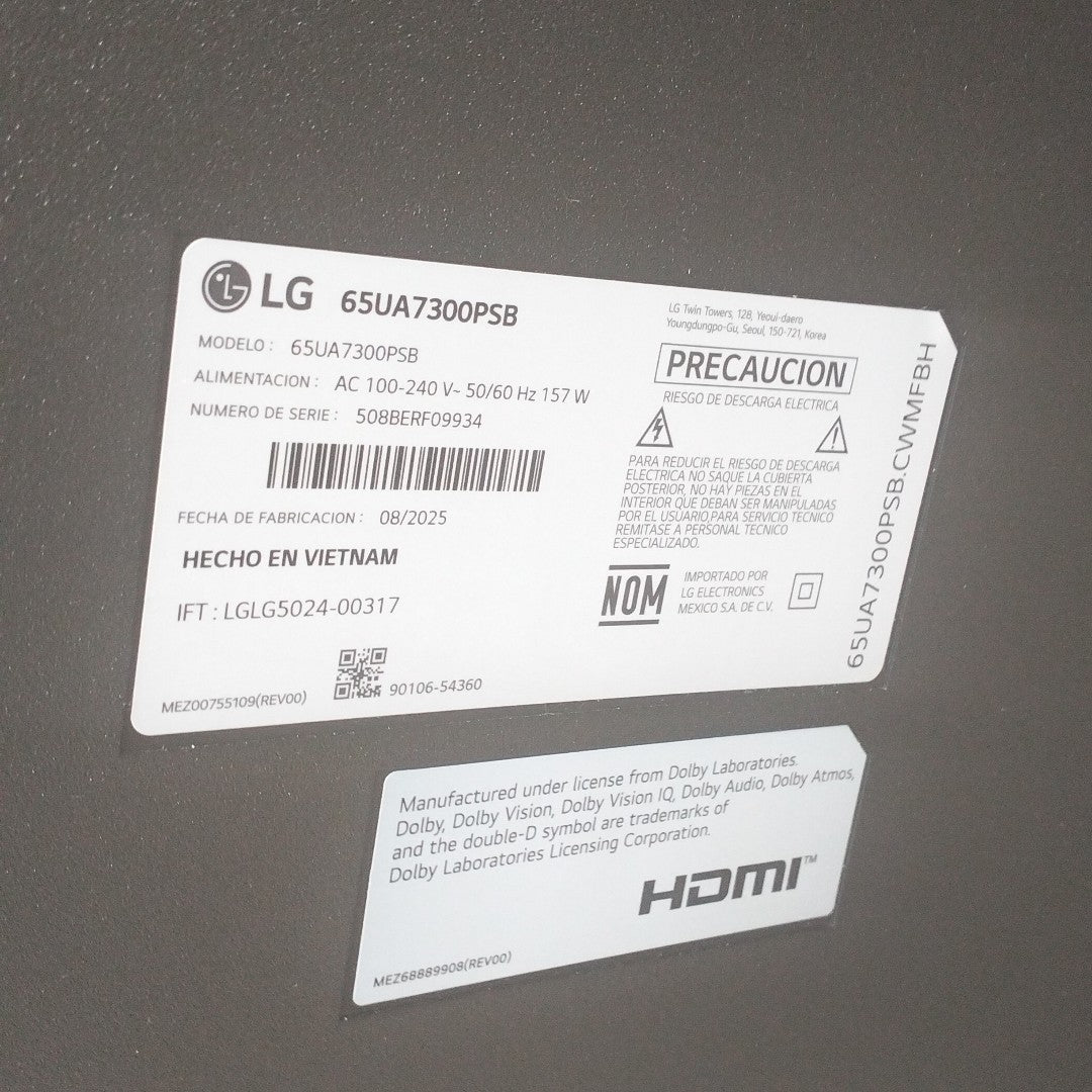 PANTALLA LG 65UA7300PSB (2025) 65" LED 4K (SEMINUEVO)