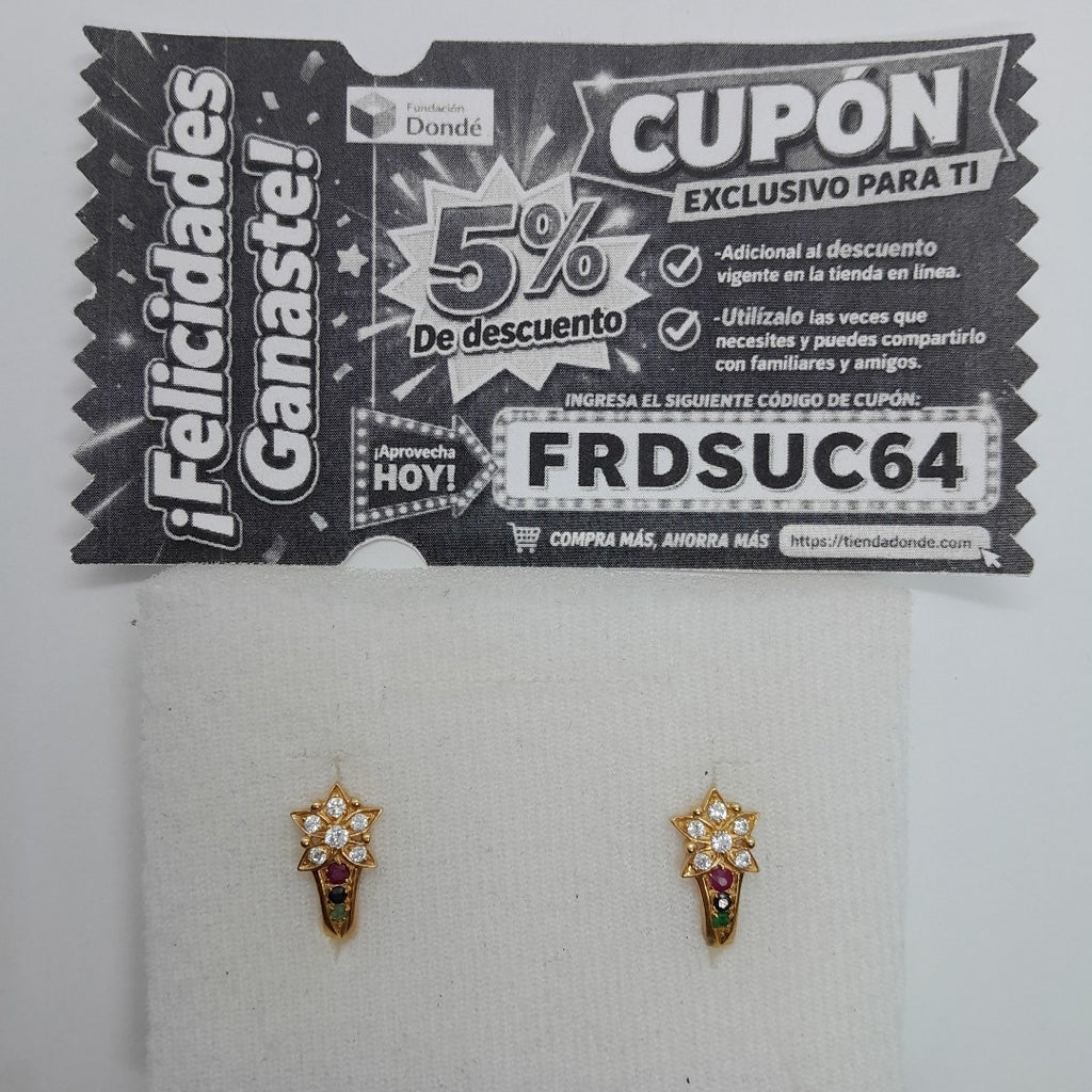ARETES PAR ORO 14 K 3,80 GRMS (SEMINUEVO)