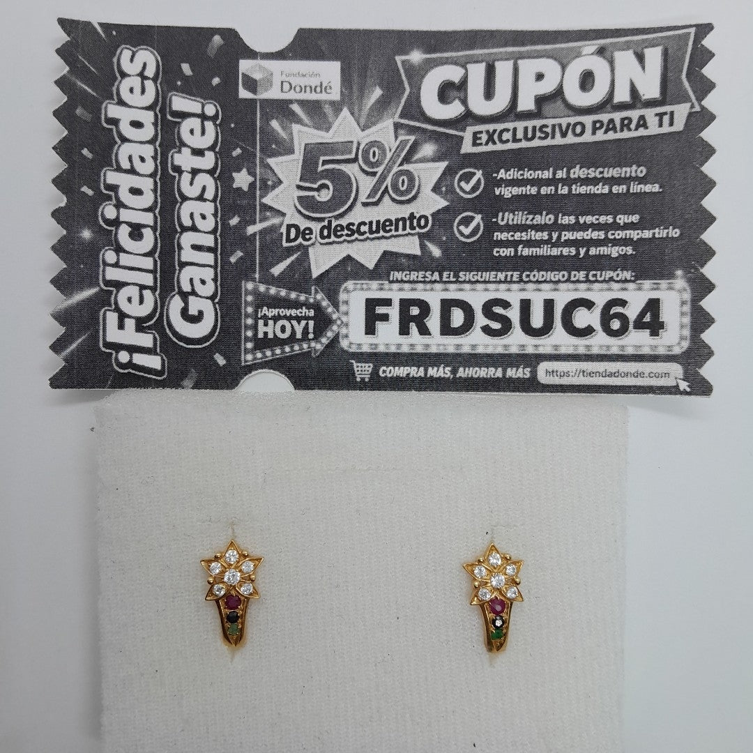 ARETES PAR ORO 14 K 3,80 GRMS (SEMINUEVO)