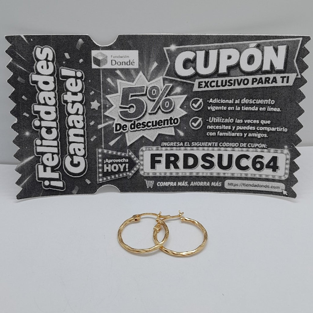 ARRACADAS PAR ORO 14 K 1.3 GRMS (SEMINUEVO)