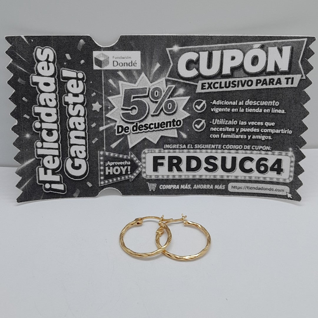 ARRACADAS PAR ORO 14 K 1.3 GRMS (SEMINUEVO)