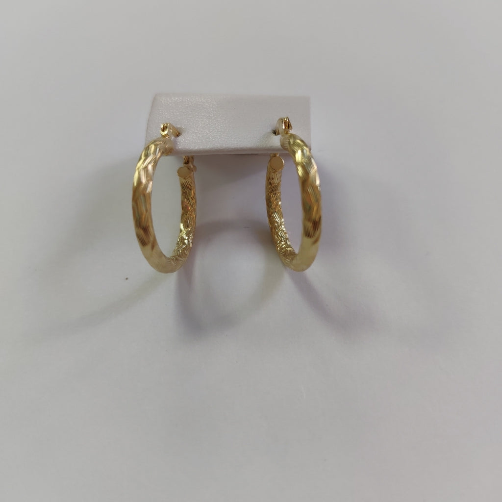 ARETES TEJIDO ARRACADA LABRADA 14K 2.5 GR (NUEVO)