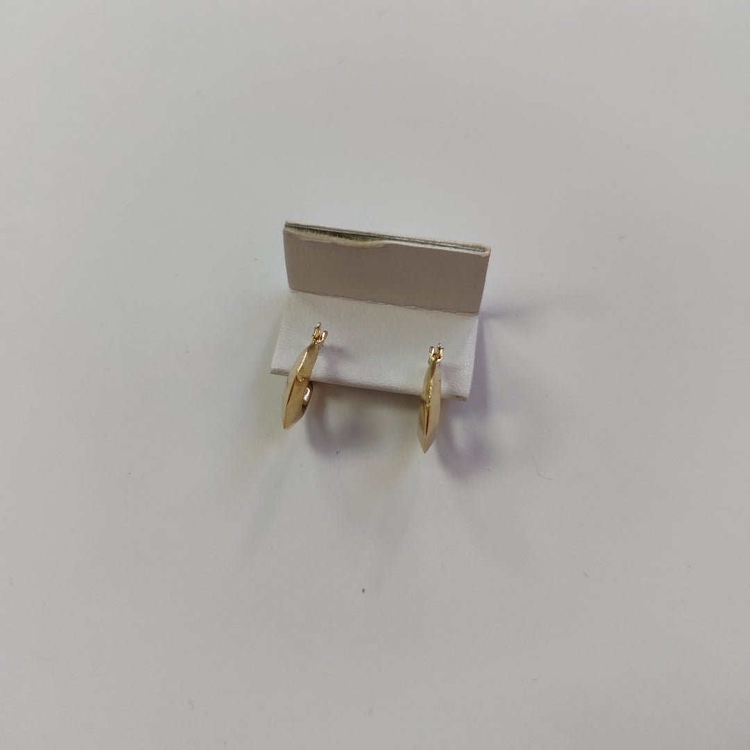ARETES TEJIDO ARRACADA FACETADA 14K 1.3 GR (NUEVO)
