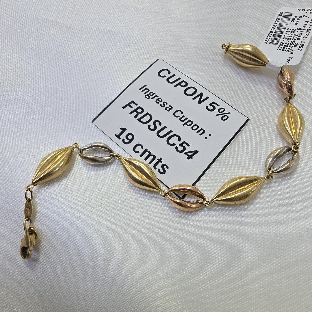 PULSERA ORO COMBINADO 14 K 5.1 GRMS (SEMINUEVO)