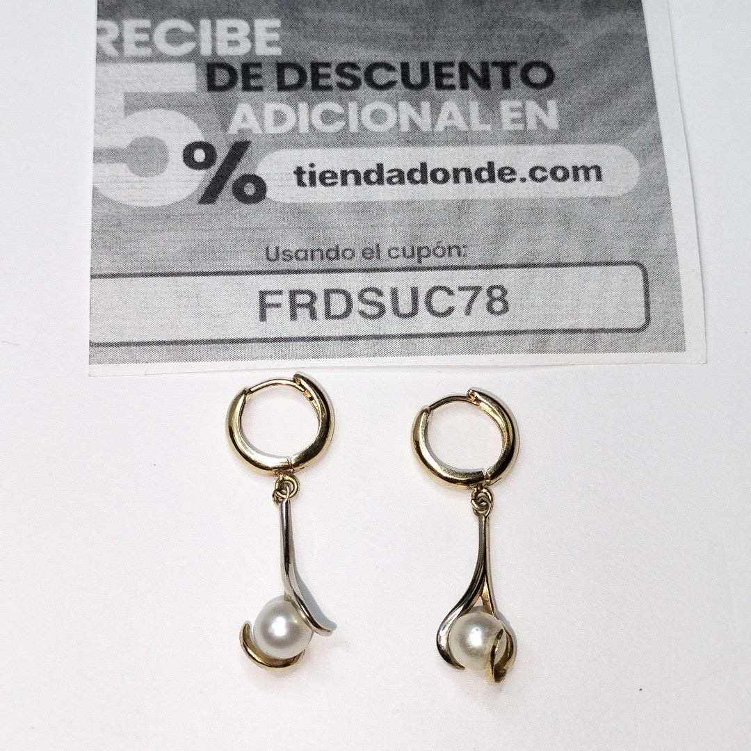 ARETES PAR ORO 14 K 3.8 GRMS (SEMINUEVO)