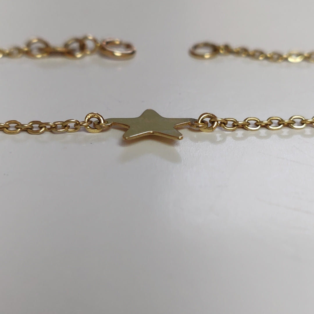 PULSERA TEJIDO ESPECIAL CON ESTRELLA 14K 18 CM 1.4 GR PLL 21 (NUEVO)