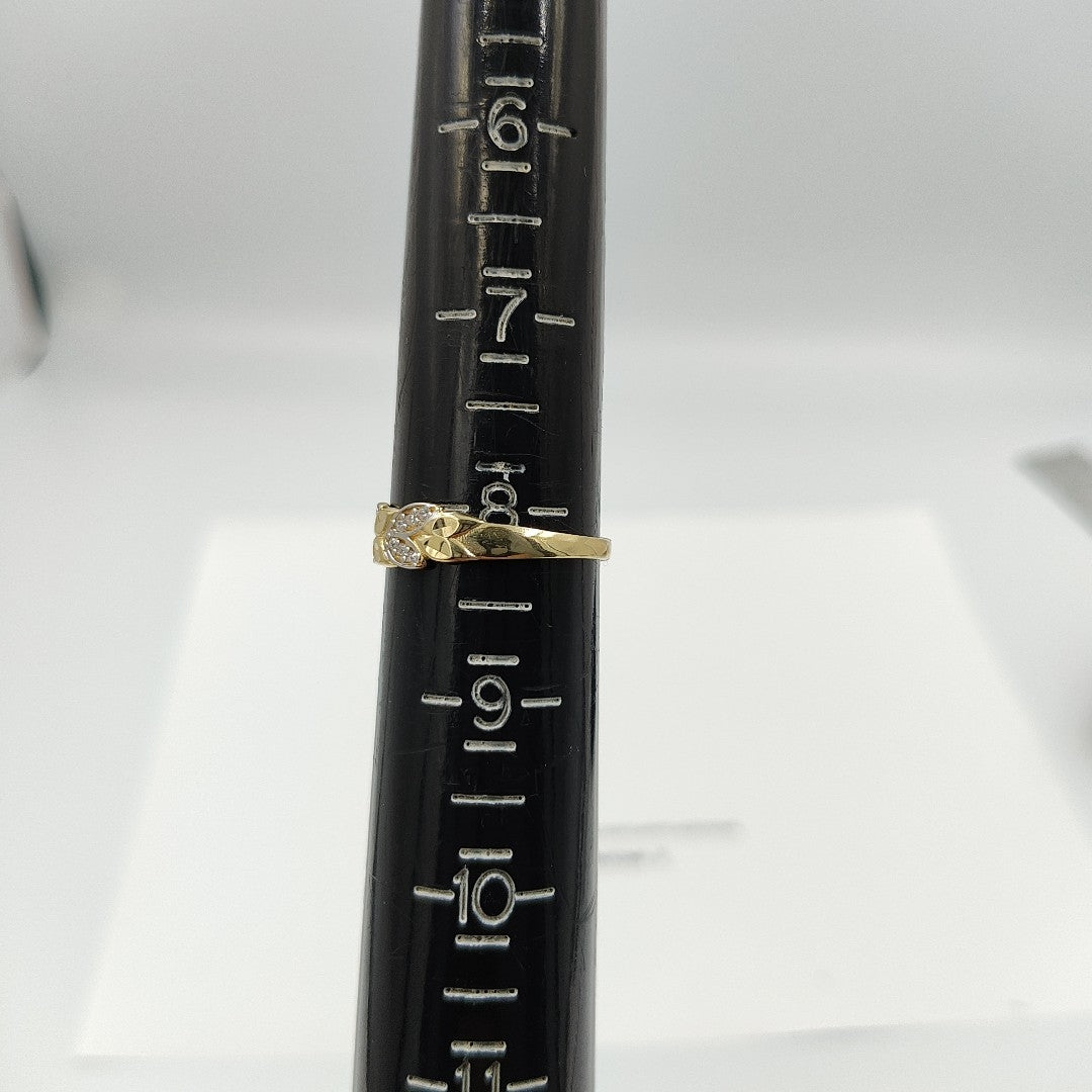 ANILLO TRENZA PIEDRA Y METAL 14K 8.5 TALLA 1.8 GR ADR 14 (NUEVO)