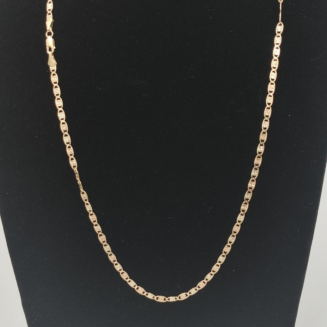 CADENA TEJIDO GUCHI COMBINADA 14K 60CM 8.4GR GC3CF06060 (NUEVO)