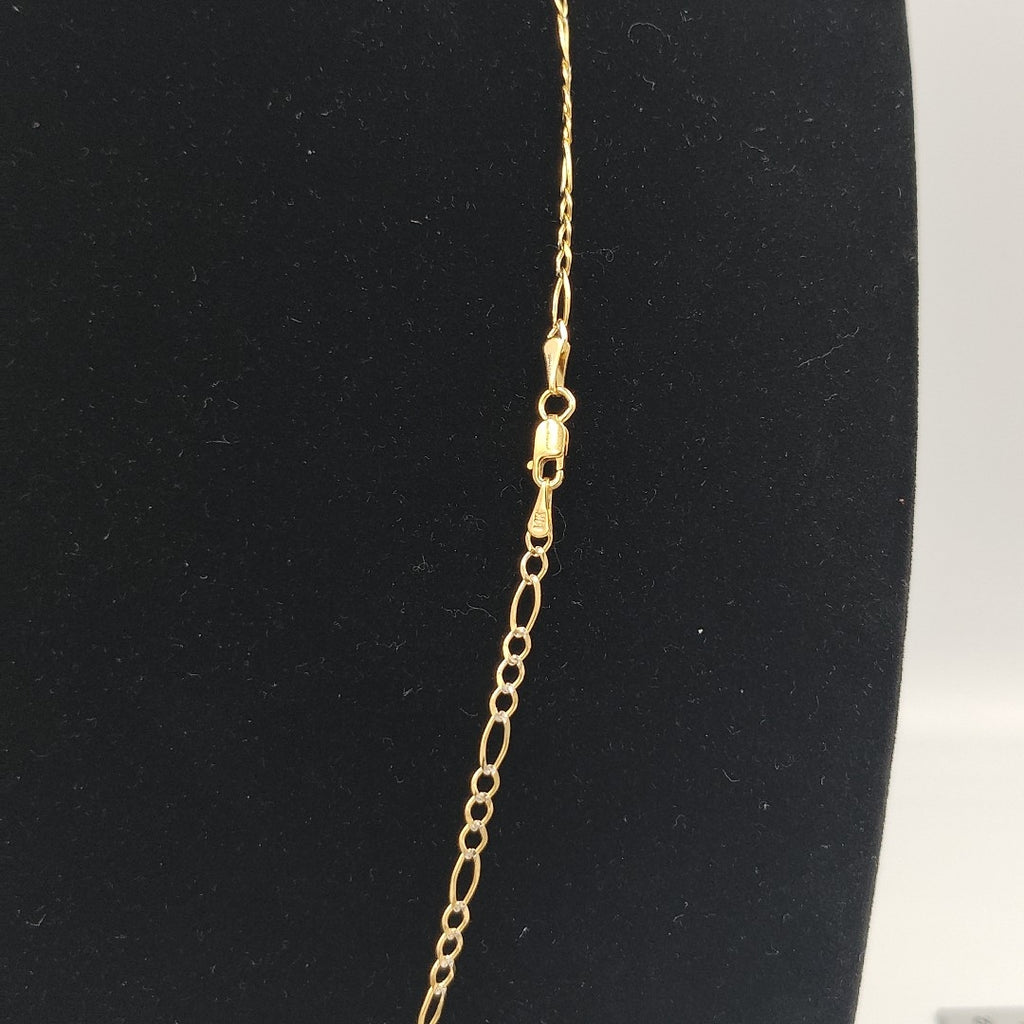 CADENA TEJIDO 3X1 DIAMANTADA 14K 55CM 5GR FPR060 (NUEVO)