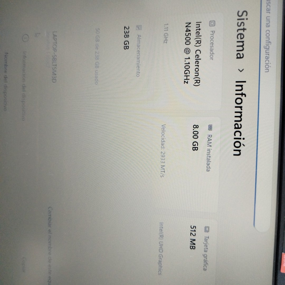 LAPTOP LENOVO IDEAPAD 1 15IJL7 (2025) 256 GB SSD 8 GB RAM (SEMINUEVO)
