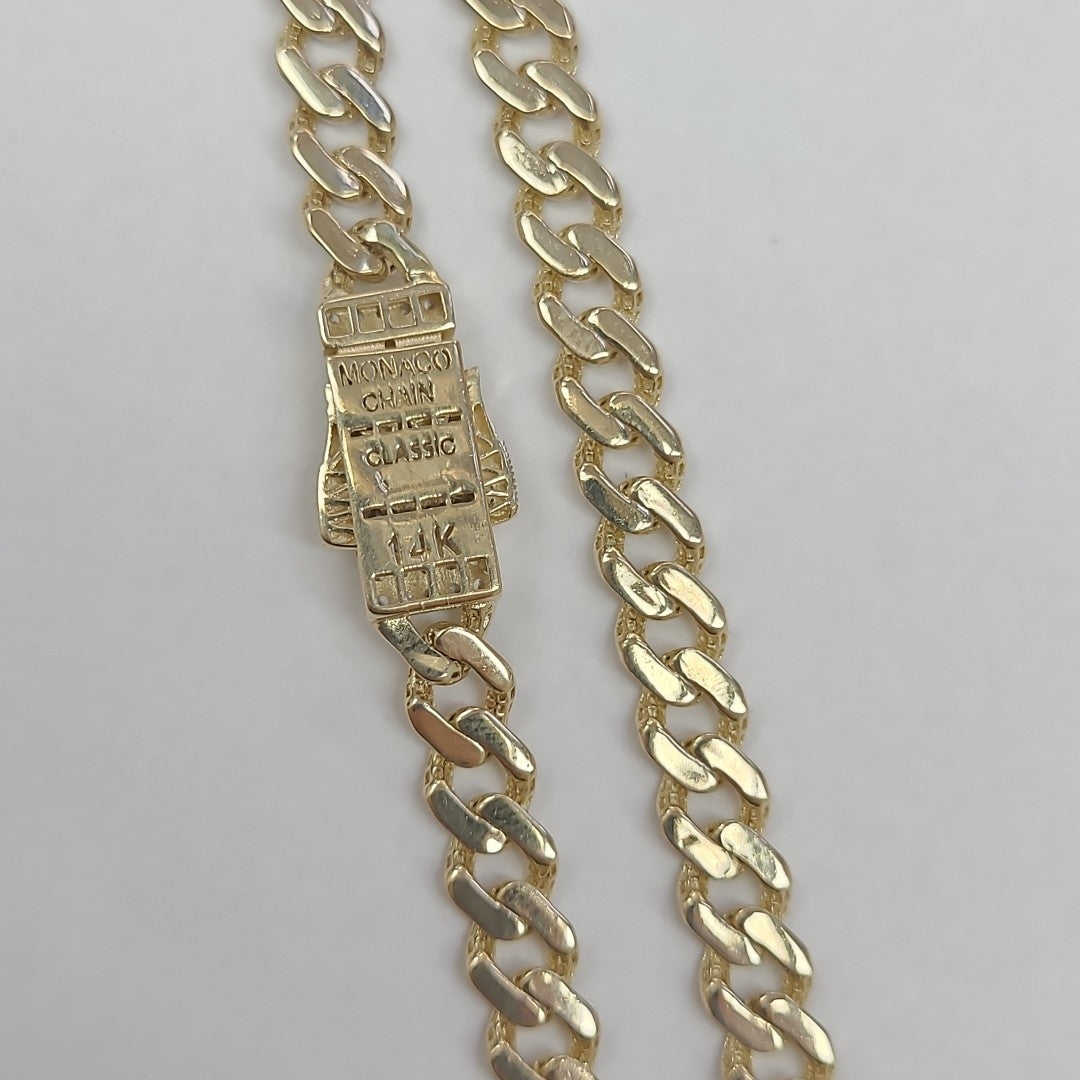 PULSERA BARBADA TIPO MONACO 14K 18 CM 4.7 GR (NUEVO)