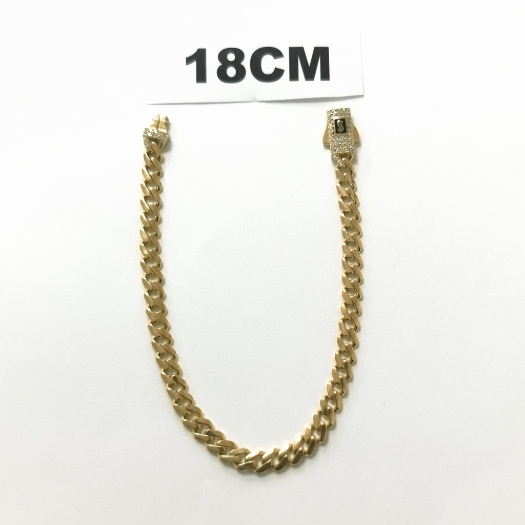 PULSERA BARBADA TIPO MONACO 14K 18 CM 4.8 GR (NUEVO)