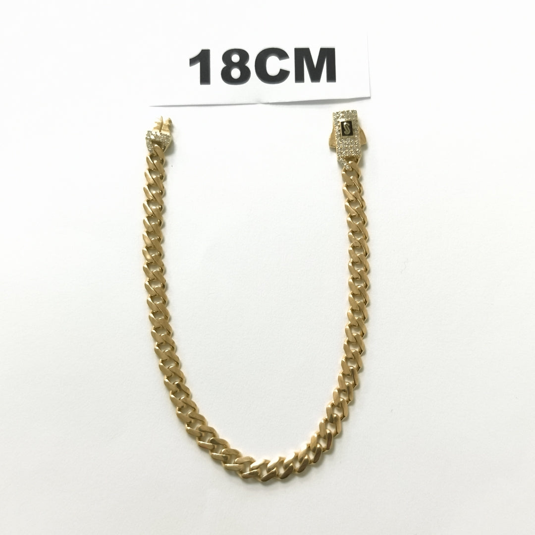 PULSERA BARBADA TIPO MONACO 14K 18 CM 4.8 GR (NUEVO)