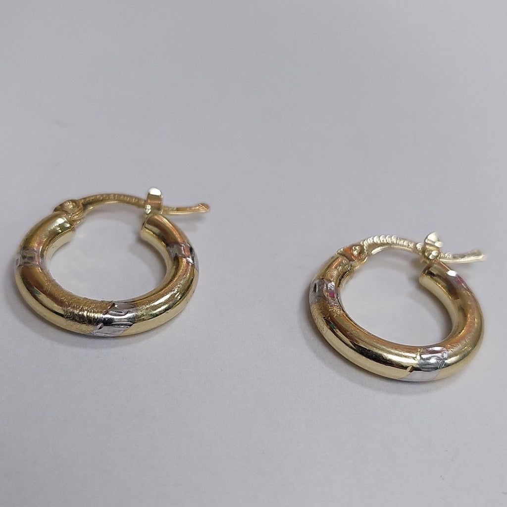 ARETES ARRACADAS MARTILLADA COMB 14K 1.4 GR ET 10 (NUEVO)