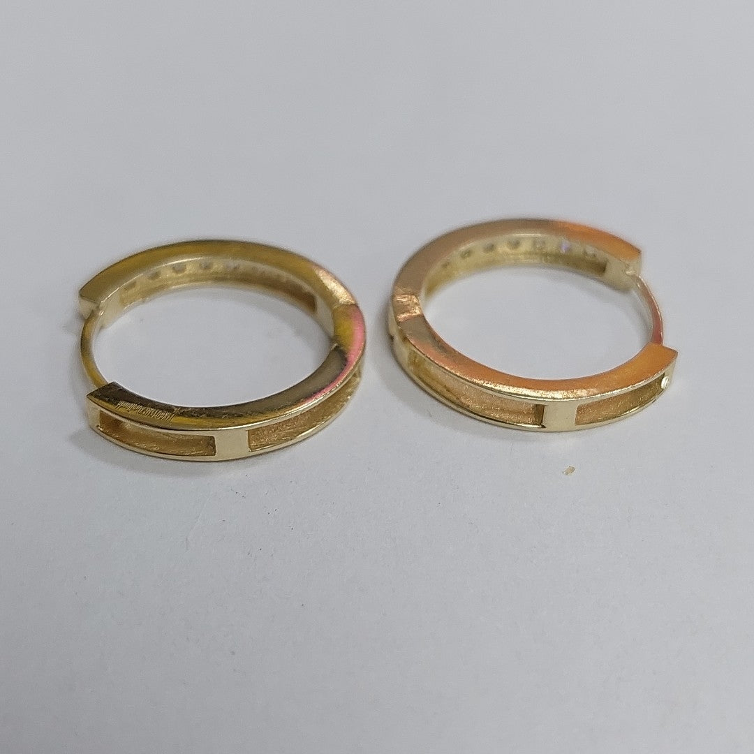 ARETES HUGGIES CON CIRCONIAS 14K 2.8 GR H 05 (NUEVO)