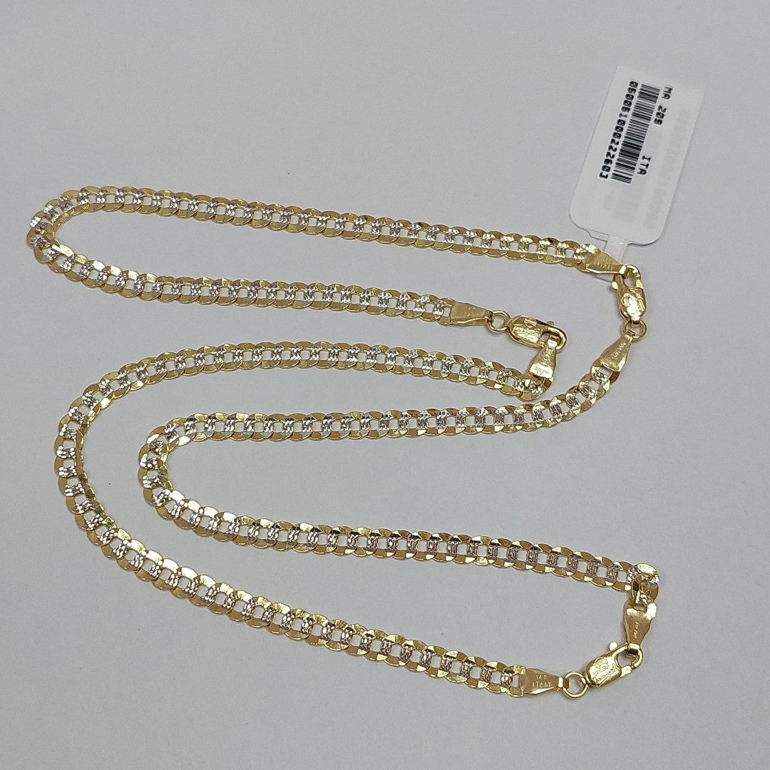 CADENAS BARBADA DIAMANTADA ORO 14K 11.5 (NUEVO)