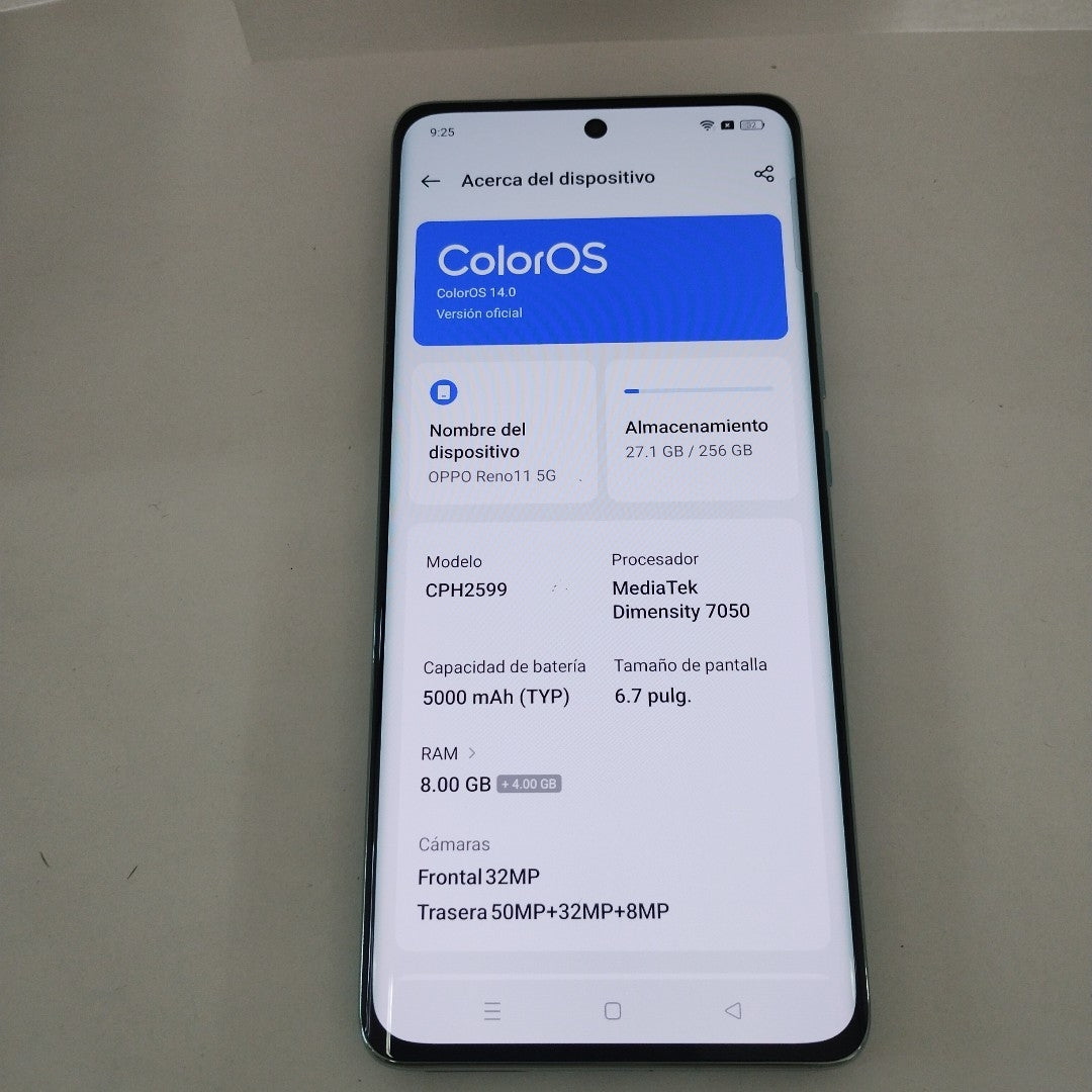 CELULAR OPPO  RENO11 5G CPH2599 (2024) 256 GB 8 GB RAM (SEMINUEVO)