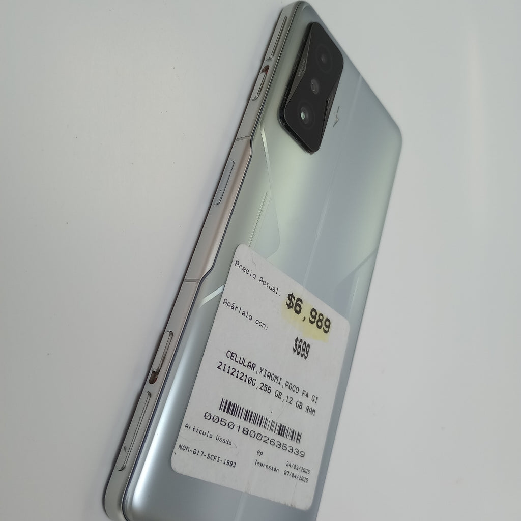 CELULAR XIAOMI POCO F4 GT 21121210G 256 GB 12 GB RAM (SEMINUEVO)