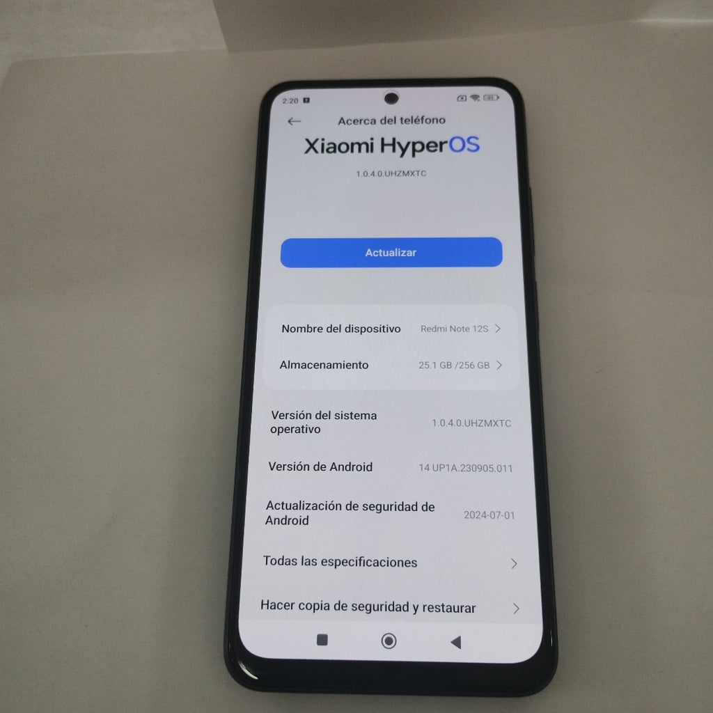 CELULAR XIAOMI REDMI NOTE 12S 2303ERA42L (2023) 256 GB 8 GB RAM (SEMINUEVO)