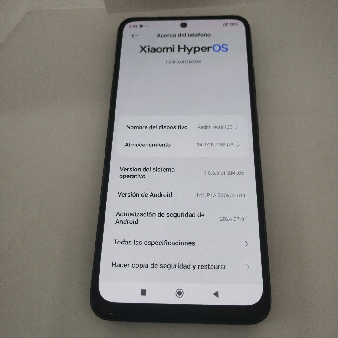 CELULAR XIAOMI REDMI NOTE 12S 2303ERA42L (2023) 256 GB 8 GB RAM (SEMINUEVO)