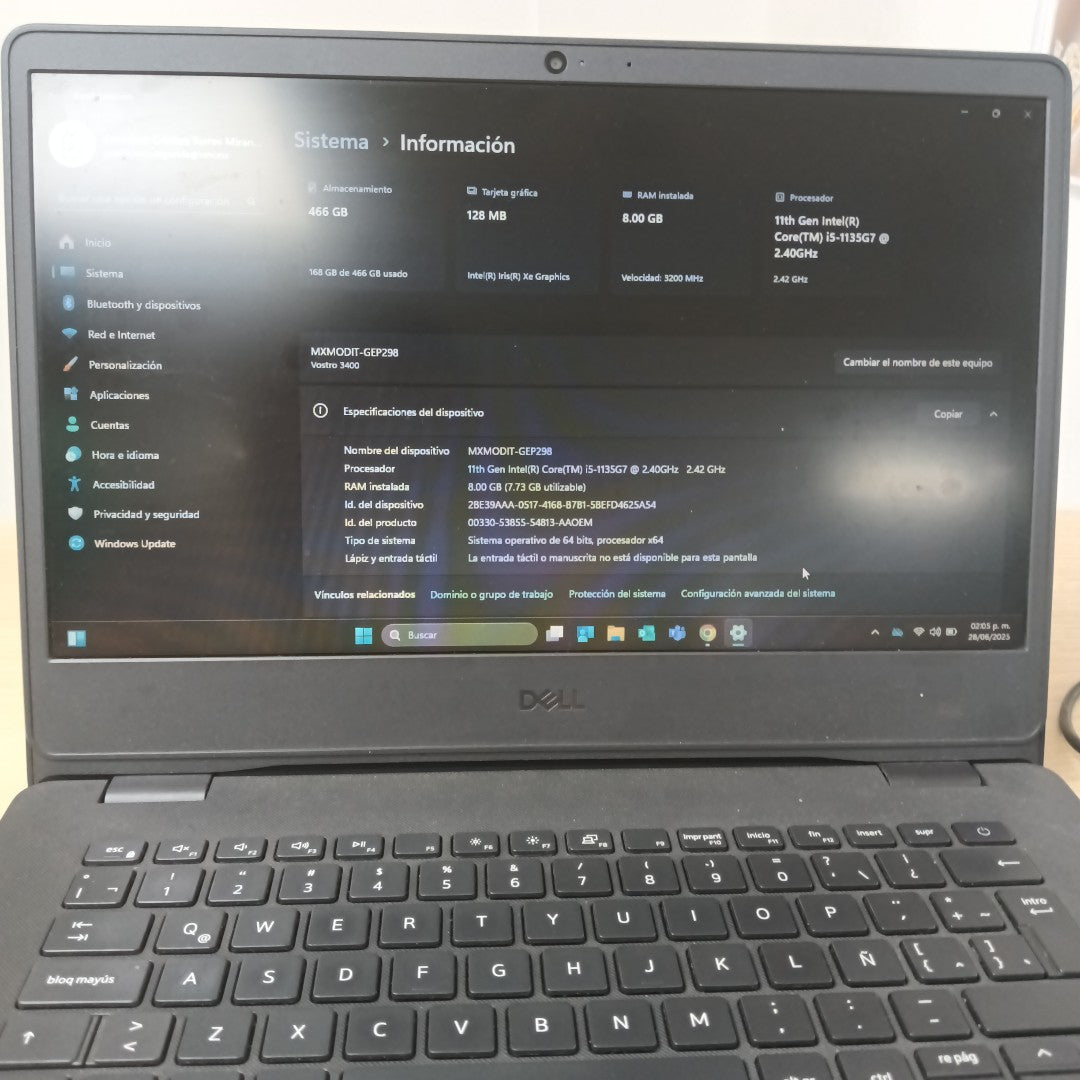 LAPTOP DELL VOSTRO 3400 (2022) 1 TB 8 GB RAM (SEMINUEVO)