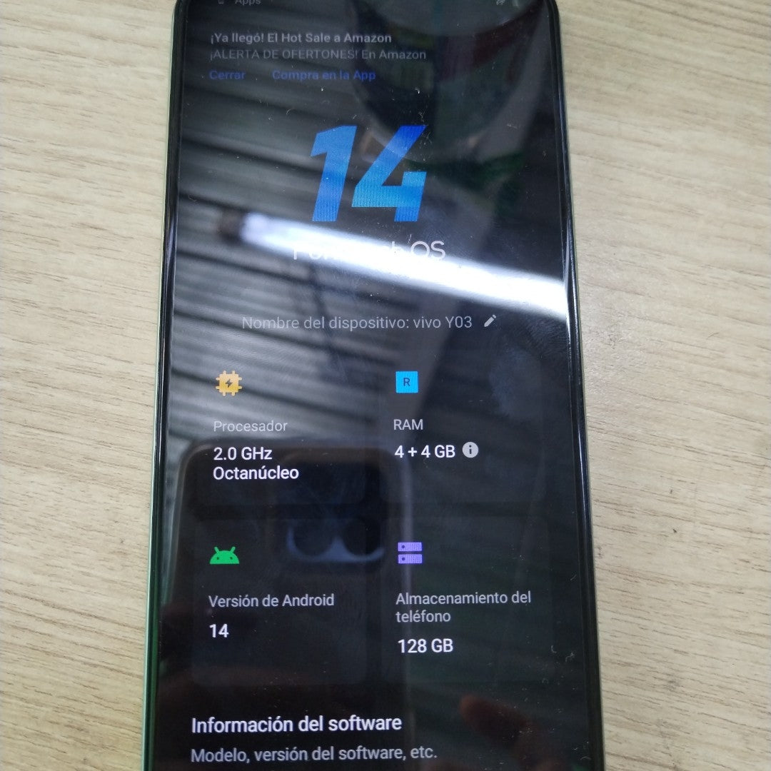 CELULAR VIVO Y03 V2332 (2024) 128 GB 4 GB RAM (SEMINUEVO)