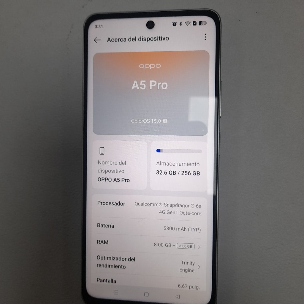 CELULAR OPPO  A5 PRO CPH2711 (2025) 256 GB 8 GB RAM (SEMINUEVO)