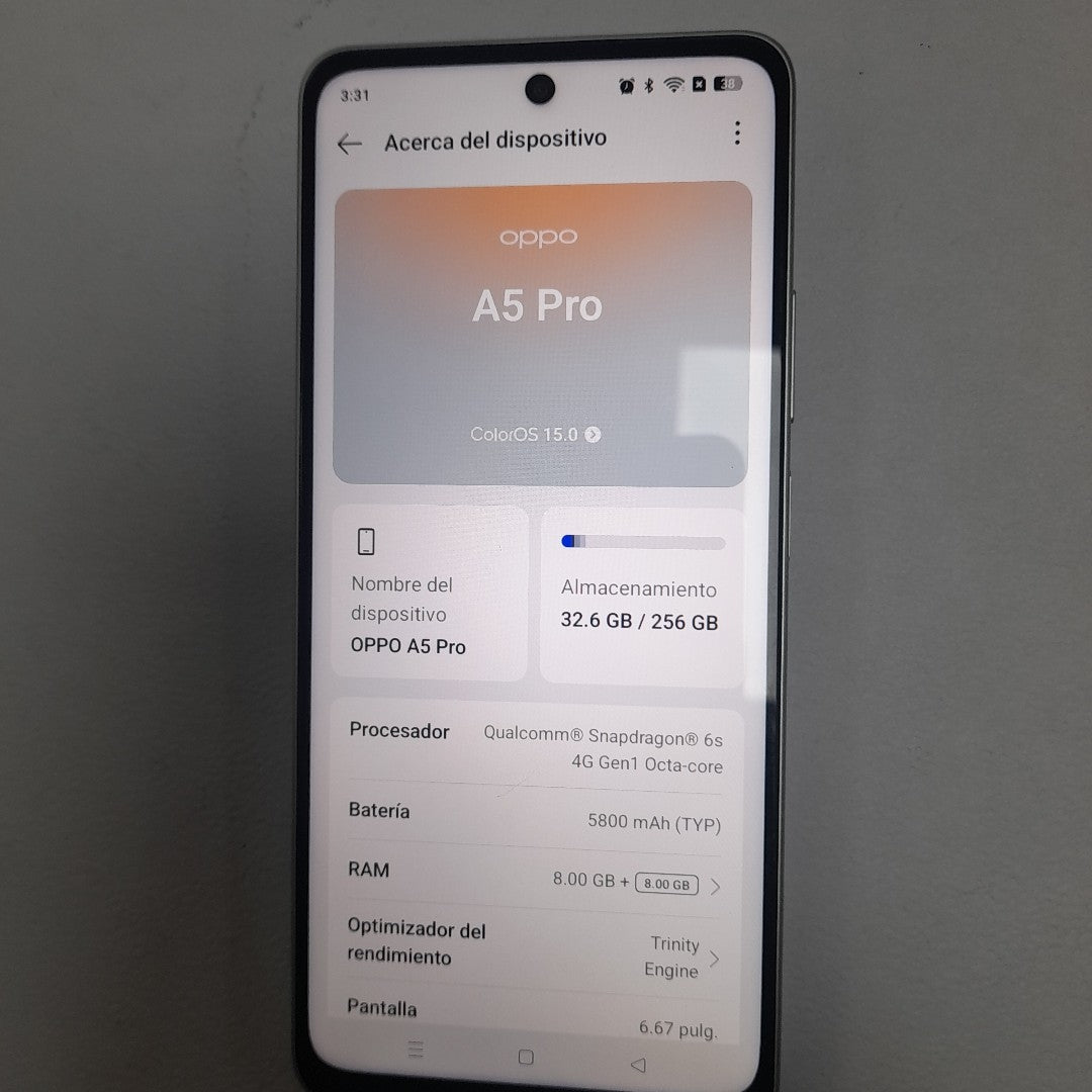 CELULAR OPPO  A5 PRO CPH2711 (2025) 256 GB 8 GB RAM (SEMINUEVO)