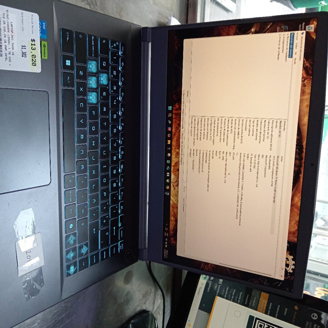 LAPTOP MSI THIN 15 B13UC-1859MX (2024) 1 TB SSD + 512 GB SSD 24 GB RAM (SEMINUEVO)
