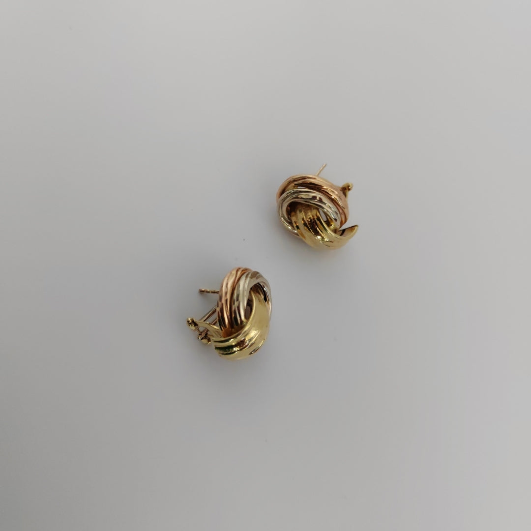 ARETES PAR. ORO COMBINADO. 14 K 6.9 GRMS (SEMINUEVO)