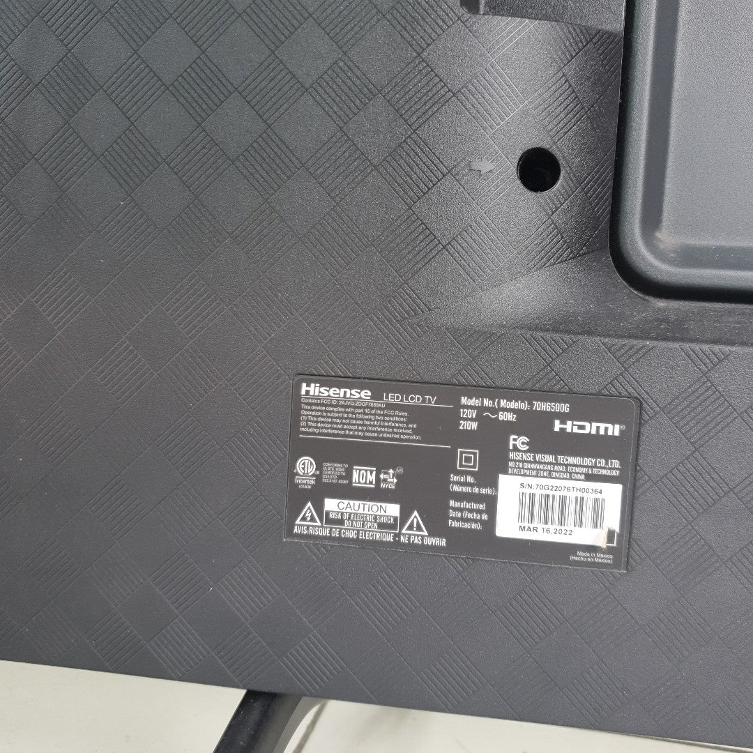 PANTALLA HISENSE 70H6500G (2022) 70" LED 4K