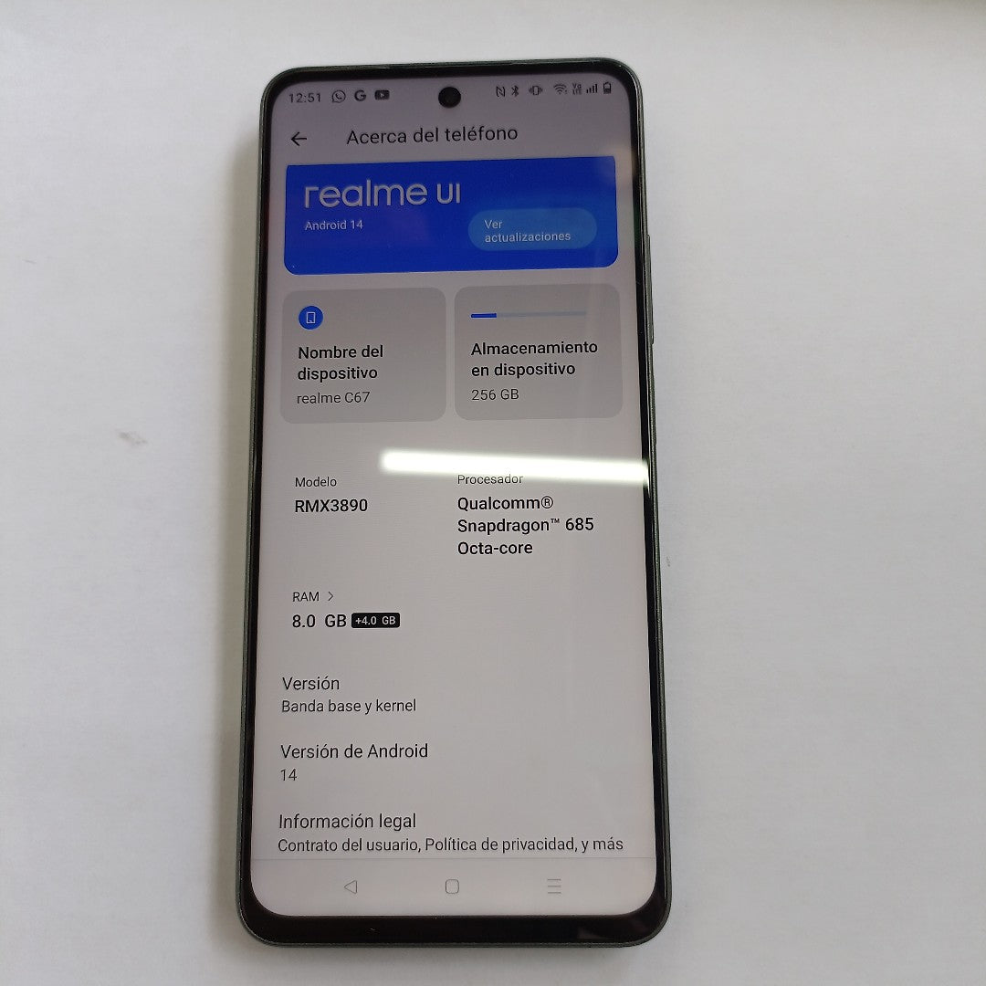 CELULAR REALME C67 RMX3890 (2023) 256 GB 8 GB RAM (SEMINUEVO)