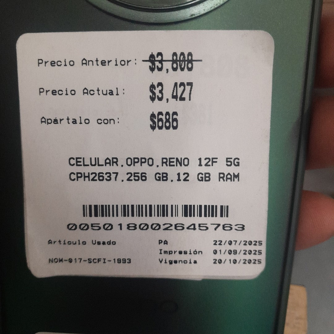 CELULAR OPPO  RENO 12F 5G CPH2637 256 GB 12 GB RAM
