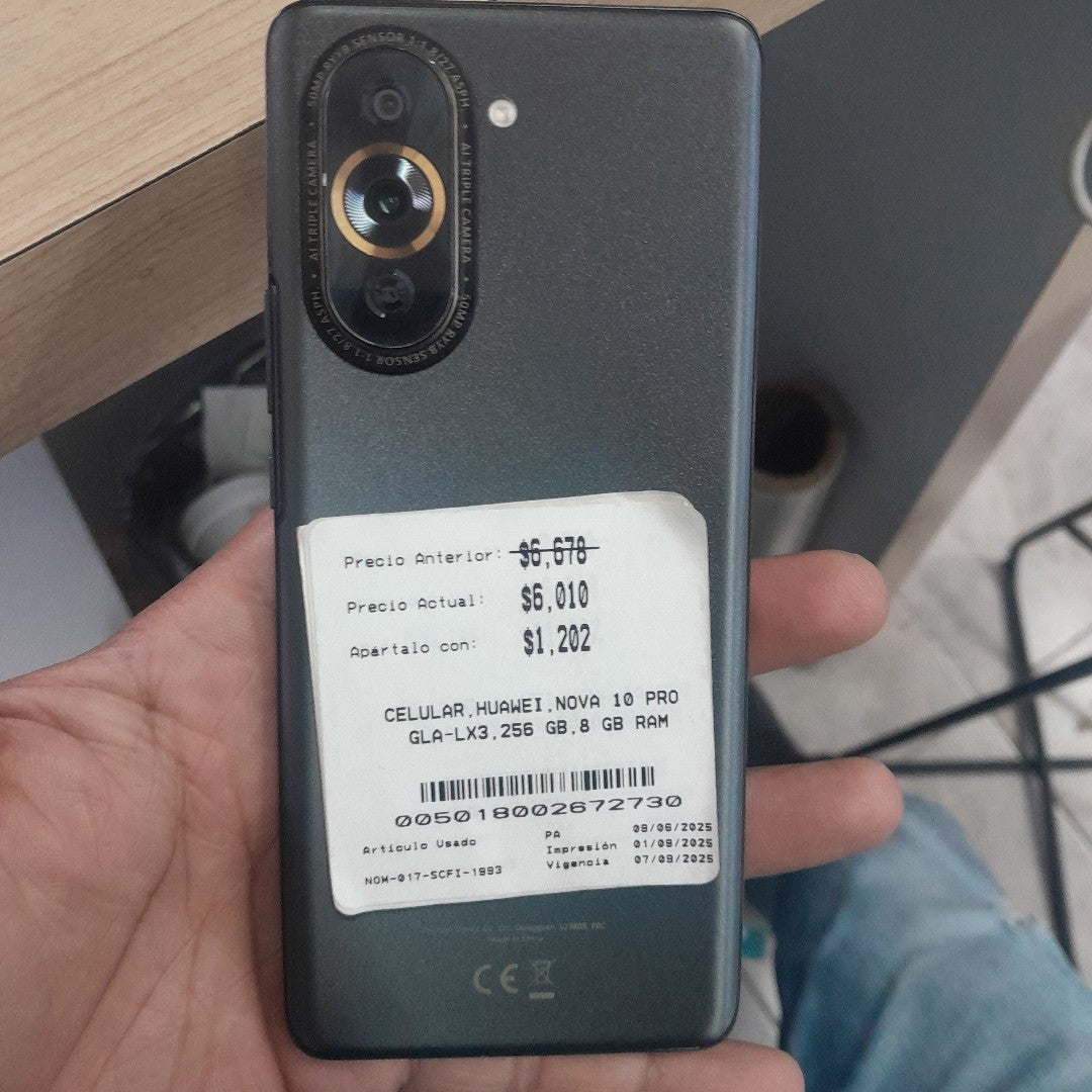 CELULAR HUAWEI NOVA 10 PRO GLA-LX3 256 GB 8 GB RAM